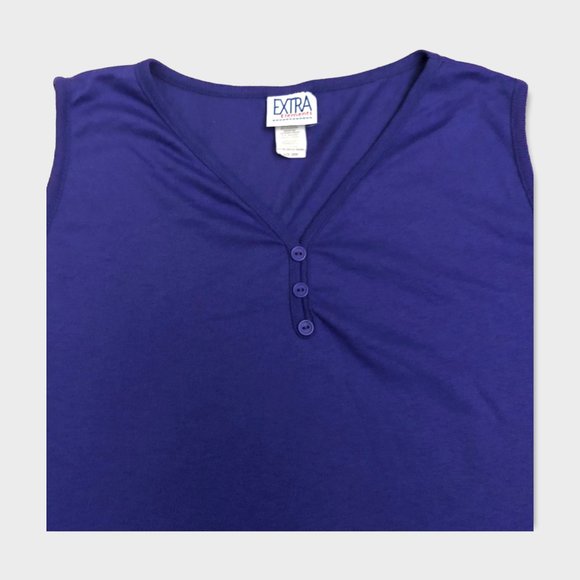 Extra Elements 90s Dark Purple Pull Over Sleeveless Tank Top size 20W - Picture 2 of 6